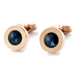 Fashion Gold Men’s Shirt Metal Brass Enamel Cufflinks Link up Diamond Cufflink Shirt Cuff Links for Men