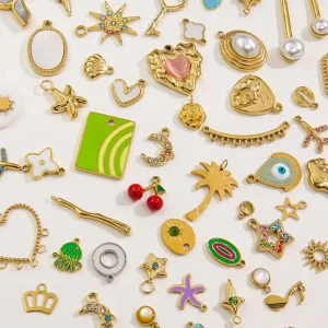 Fashion Gold Plated Stainless Steel Charms for Jewelry Making Earrings Bracelet Necklace Pendant DIY Accessories Woman Jewelry