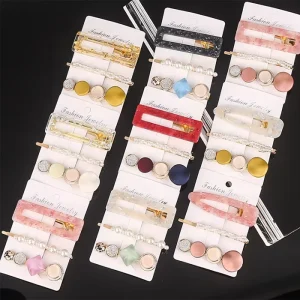 Fashion Hair Accessories About Hair Clips Set Included Acid and Pearl Hair Pins for Lady