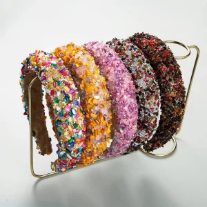 Fashion Hair Hoop European American Fashion New Hair Accessories Baroque Colorful Gem Baby’s Breath Handmade Headband