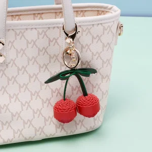 Fashion Handbag Bag Charm Key Chain Card Holder Leather Key Ring Car Leather Pendant Luxury Keychain