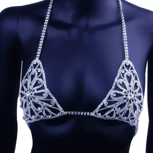 Fashion Handmade Body Jewelry Bra Body Chain Rhinestone Sexy Body Jewelry Chains Beach Bikini Nightclub Punk Belly Bra