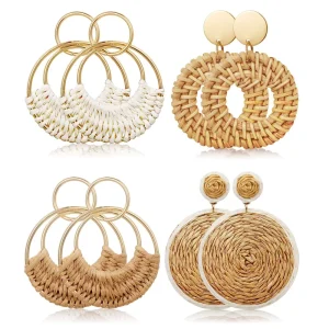 Fashion Handmade Iron Bohemian Ball Drop Dangle Earrings Women Boho Statement Cute Fun Hoop Earrings