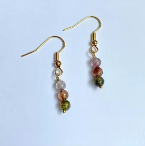 Fashion Handmade Jewelry Women’s Natural Quartz Crystal Earrings Natural Stone Chandelier Style Earrings Minimalist Everyday