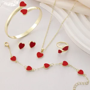 Fashion Heart Necklace Pendant Earring Set for Jewelry Shop N251116