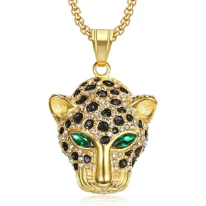 Fashion Hip Hop Jewelry Stainless Steel Casting Jewelry Leopard Necklace