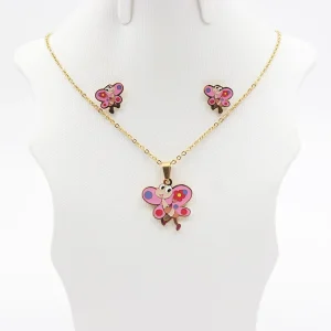 Fashion Jewellery for Women Dubai Gold Cartoon Necklace Earring Set