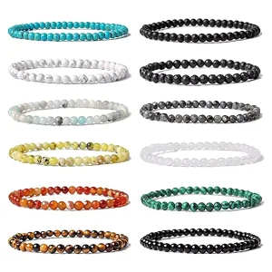Fashion Jewelry 4MM Stretch Jewelry Boho Men’s and Woman 4mm Gemstone Natural Stone Bead Bracelet