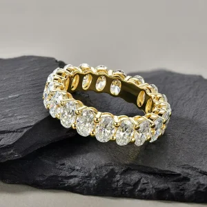 Fashion Jewelry 4x6mm 0.5ct Moissanite Bridal Stackable Oval Moissanite Eternity Band Engagement Ring for Women