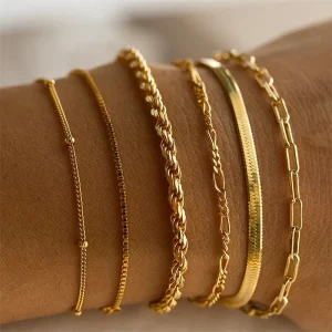 Fashion Jewelry 6pcs set Women Bracelet Snake Chain Multilayer Fine Accessories Summer Bangles Bracelets for Gifts