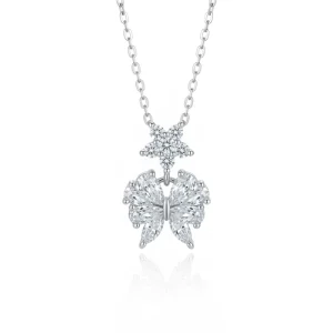 Fashion Jewelry 925 Sterling Silver Gold Plated Link Chain Flower Shape Pendant Necklace for Women Anniversary Gift