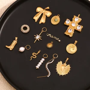 Fashion Jewelry Accessories Gold Plated Pendant Charms Stainless Steel Pendant for Jewelry Making