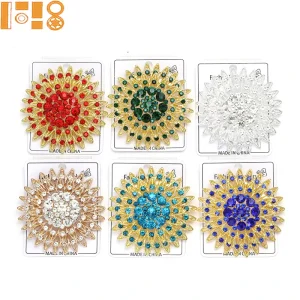 Fashion Jewelry Alloy Brooches Rhinestone Sun Flowers Brooches Luxury Men and Women Geometric Party Jewelry Pins