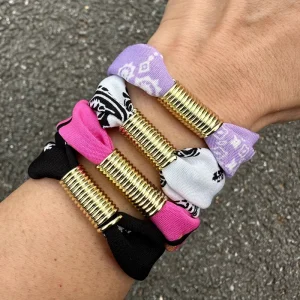 Fashion Jewelry Bandana Bracelets Scarf Bracelet Multiple Colors with Metal Charms Bracelets