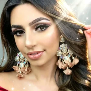Fashion Jewelry Boho Earrings Big Earrings for Women Rhinestones Pendant Crystal Statement Drop Earrings