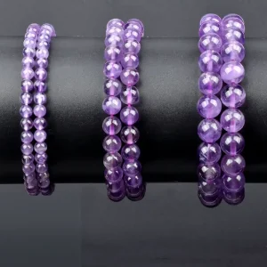 Fashion Jewelry Bracelets 8mm Natural Stone Beads Bracelets Natural Amethyst Stone Beaded Bracelets