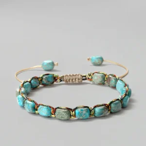 Fashion Jewelry Bracelets Bangles 5*7mm Bohemian Handmade Emperor Stone Beaded Bracelets Charm Woven Bangles Jewelry