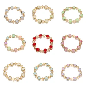 Fashion Jewelry Bracelets Bangles Gradient Glass Beads Elegant Personality Colorful Charm Women’s Beaded Bracelet Gift