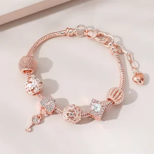 Fashion Jewelry Bracelets & Bangles Smart Rose Gold Colour Femme Charms Fine Jewelry Bracelets