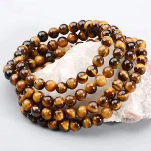 Fashion Jewelry Bracelets Gemstone Beaded Bracelets 8mm Brown Tiger Eye Natural Stone Beaded Bracelets
