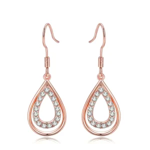 Fashion Jewelry CZ Cubic Zirconia Micro Pave Hollow Water Drop Earrings for Women Bride KC151 KC152