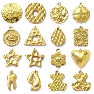 Fashion Jewelry Charm for Daily Life Stainless Steel Bear Star Heart Flower Footprint Wing for DIY Charm Necklace
