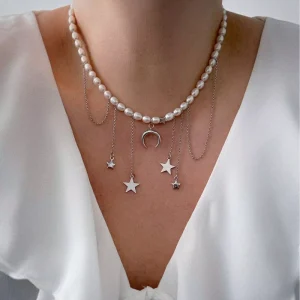 Fashion Jewelry Choker Tassel Necklace Star Moon Pendant Women Chic Luxury Gift Party Set