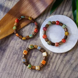 Fashion Jewelry Colorful Ceramic Bracelets Beaded Bohemian Style for Women Girls Accessories