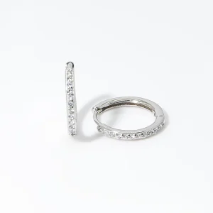 Fashion Jewelry Costume Jewelry Hypoallergenic 925 Silver Huggie Stud Earrings Zircon Women Statement Party Earrings