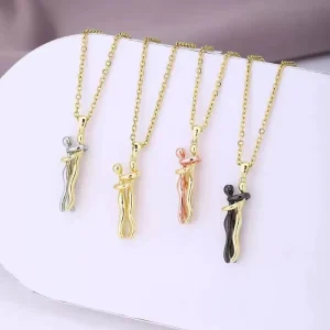 Fashion Jewelry Creative Couple Pendants Versatile Accessory Set Stainless Steel Personalized Bamboo Chain for Women