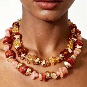 Fashion Jewelry Design Irregular Geometric Bead Necklace Summer Women’s Accessories Chunky Beaded Necklaces for Women