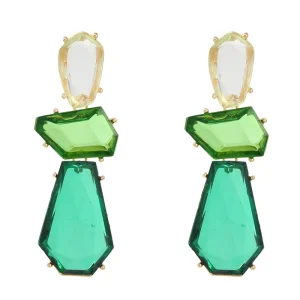 Fashion Jewelry Earring 5 Colors Clear Resin Crystal Jewelry Geometric Bridal Gemstone Earrings for Women Wedding Drop Earrings