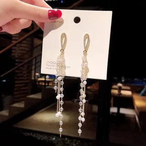Fashion Jewelry Earrings New Design Trendy Glass Drop Earrings Gold Plated Earring