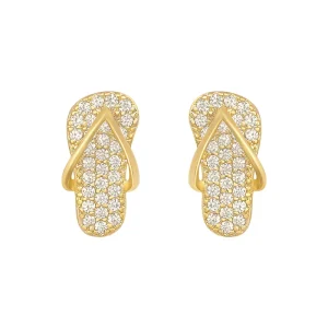Fashion Jewelry Earrings Shiny Alloy Diamond studded Ladies Earrings Simple Personality Slippers Earrings