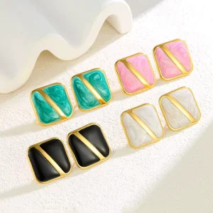 Fashion Jewelry Earrings for Women Minimalist Fine Stud and Hoop Designs in Stainless Steel Trendy Stud Earrings