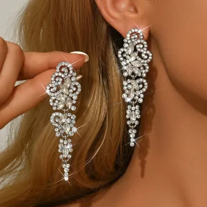Fashion Jewelry Elegant Accessories European and American Wedding Fashion Crystal Earrings Women’S Jewelry