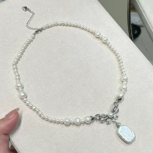 Fashion Jewelry Elegant Style Premium Quality Pearl and Diamond Necklace