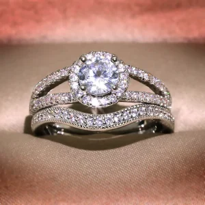 Fashion Jewelry Factory Price KYRA0875 CZ Rings Platinum Plated 3A Zircon Ring for Women