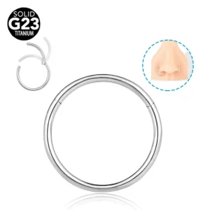 Fashion Jewelry G23 Titanium Classic Style Aperture PVD Hinged Segment Clicker Septum Nose Ring Body Piercing Jewelry