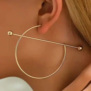 Fashion Jewelry Geometric Love Large Pearl Earrings Retro Gothic Punk Style Earrings Simple Round Earrings