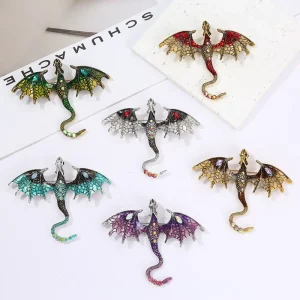 Fashion Jewelry Gold Plated Rhinestone Customisable Designer Flying Dragon Small Cute Bijoux Broche Kids Suit Hats Brooches