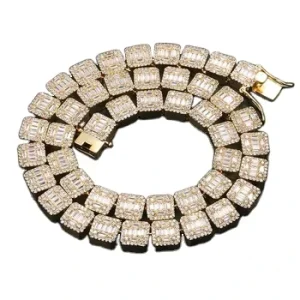 Fashion Jewelry Hip Hop Iced Out Moissanite Zircon Chain Bracelet Men Bracelet