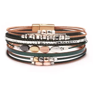 Fashion Jewelry Leather Bracelet Wrap Bangle Magnetic Bracelet Bohemian Bracelets For Women