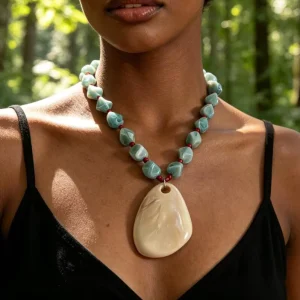 Fashion Jewelry Minimalist Exaggerated Bead Geometric Resin Pendant Necklace Accessories Resin Irregular Pendant Necklaces