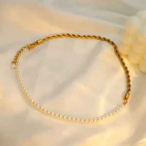 Fashion Jewelry Necklace Freshwater Pearl Necklace Gold Plated Pearl Pendant Necklaces Women