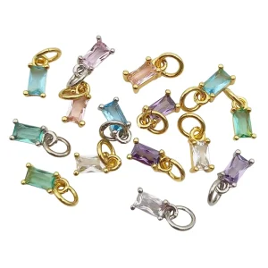Fashion Jewelry Necklace Pendant Multi Colors Geometric Zircon Material Jewelry Accessories DIY Earrings Bracelet