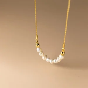 Fashion Jewelry Necklaces 925 Sterling Silver Real Pearl Necklace Natural Freshwater Pearls Gold Plated Necklaces for Women