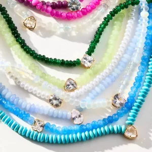 Fashion Jewelry Necklaces Crystals Healing Stones Colorful Glass Beaded Necklace Natural Stone Chokers