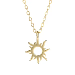 Fashion Jewelry Necklaces Sunflower Design Pendant 925 Silver 18k Gold Plated for Women Gift Party