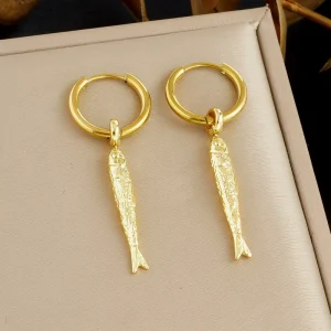Fashion Jewelry PVD 18K Gold plated Stainless Steel Earrings Animal patterned Drop Earrings for Women Waterproof and Colorfast